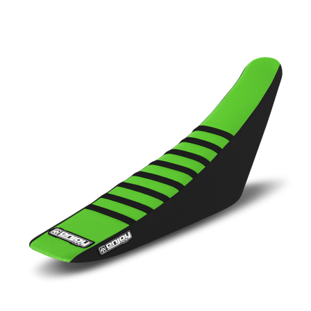Enjoy Ribbed Seat Cover Black-Green - Kawasaki KX 125 2003-2009