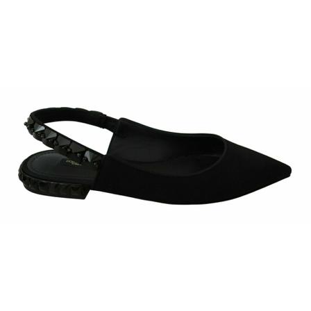 Dolce & Gabbana Flats Slingback Charmeuse Schoenen , Zwart , Dames , Maat: 36 EU