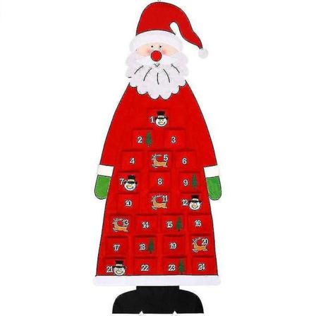 Juleadventskalender 3D nissefilt adventskalender med 24 lommer Xmas Countdown - Perfet
