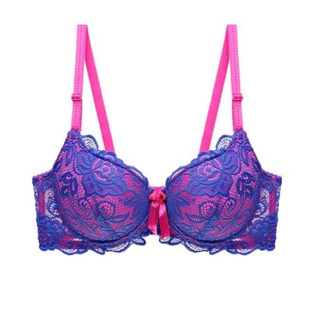 Plus Size Spets BH för kvinnor Sexiga underkläder Super Push Up BH B C Damunderkläder Blue 85B