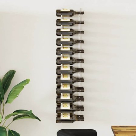 vidaXL Väggmonterat vinställ för 36 flaskor vit järn