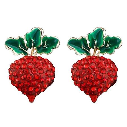 Frugtgave Madøreringe Radiseøreringe Kvinder Statement Øreringe Grøntsagsøreringe Rød 1.6x1.2CM Red 1.6x1.2CM