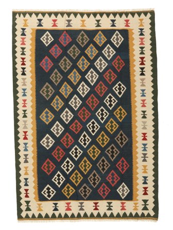 Tejida A Mano Kilim Gashgai Alfombra 204X300 Negro/Marrón
