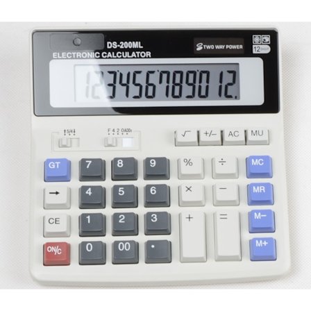 Skrivebordslommeregner Ekstra stor LCD-skærm Stor nummerregnemaskine med kæmpe responsknap Batteri og solcelledrevet