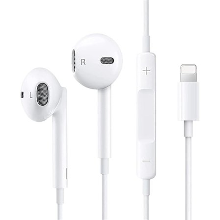 Kablede iPhone-hodetelefoner for Apple, In-Ear-hodetelefoner med volumkontroll og mikrofon, kompatible med iPhone XS-14 Pro Max