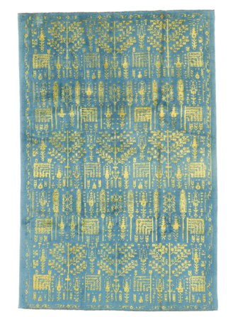 Handgeknüpft Contemporay Designs 198X298 Wollteppich Grün/Dunkeltürkis