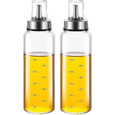 Olivenolie- og Eddikeflaske i Glas med Måleskala og Anti-Dryp Funktion