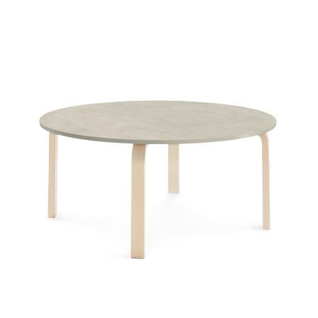 Tisch ELTON, Ø 1200x530 mm, Linoleum grau, Birke
