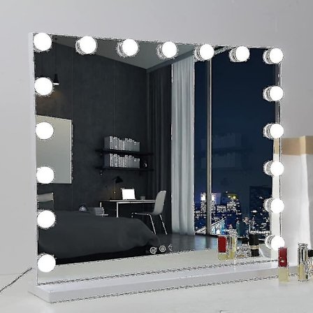 3 Farvede Lys og 14 Dæmpbare LED-lamper til Hollywood-Sminkspejl, USB Opladbar Glødepære til Stor Sminkspejl