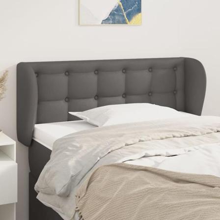 Vidaxl Huvudgavel Med Kanter Grå 93x23x78/88 Cm Konstläder Grå