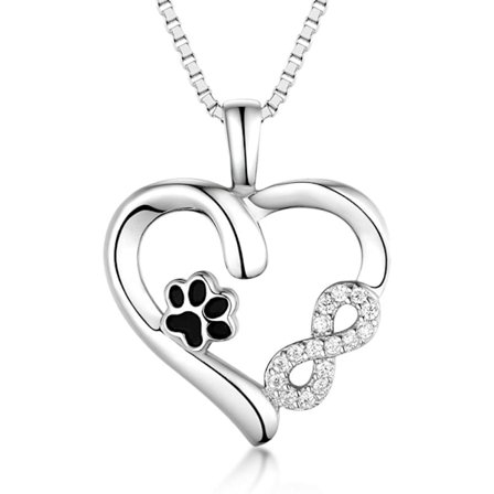 Halsband Dam Silverkedja Valp Djurtassavtryck Hus Hänge Silverkedja Statement Smycken Gåva för Kvinnor Mamma Flickor