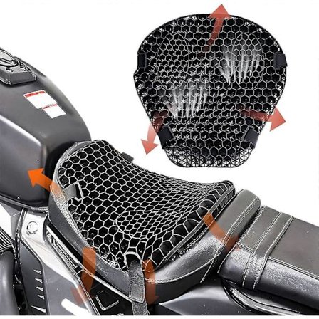 Moto 3D Honeycomb Stötdämpande Sits Honeycomb Kudde Motorcykelöverdrag Stötdämpning Massage Andningsbar Sittdyna