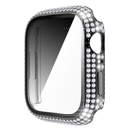 Skal för Apple Watch Fodral 45 mm 41 mm 40 mm 44 mm Tillbehör Diamant Skärmskydd Härdat Glas Iwatch Serie 7 3 4 8 5 6 Klocka 45mm serie 7 8