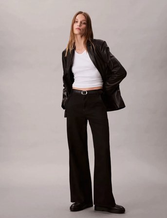 Calvin Klein Tencel Ultra High Wide Leg Class - Black - LG/32