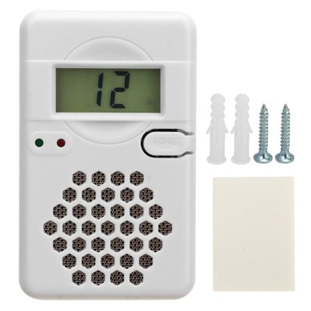 CO-detektor luftkvalitetsmonitor med LED-lys og lydalarm for innendørs bruk