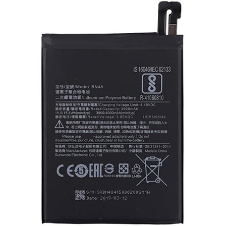 Batteri - GLOBALSTOCK - Xiaomi Redmi Note 6 Pro - Litiumjon - 3,7V - Ny och garanterad