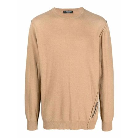 Costume National, Round-neck Knitwear Bruin, Heren, Maat:M,wol