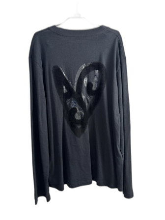 Svart långärmad tröja Acne Studios med hjärta i velour storlek M