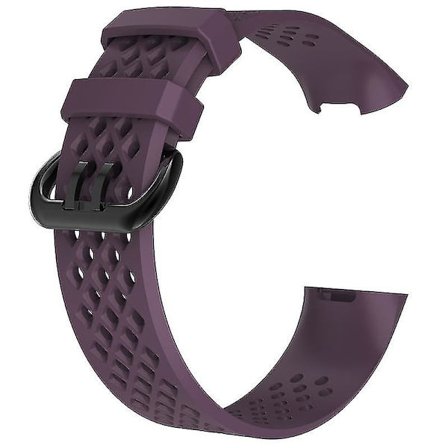 Kompatibelt Mjukt Silikon Andningsbart Armbandsur Armband Kompatibelt Fitbit Charge 3 Jikaix.S.Purple