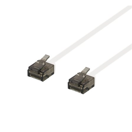 DELTACO Cat6a patch cable, flat, 1m, white