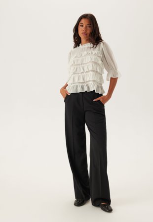 BUBBLEROOM-Frill Short Sleeve Blouse-S