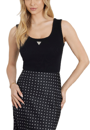 Guess Sl Ribbed Knit Top Överdelar Dam Svart L