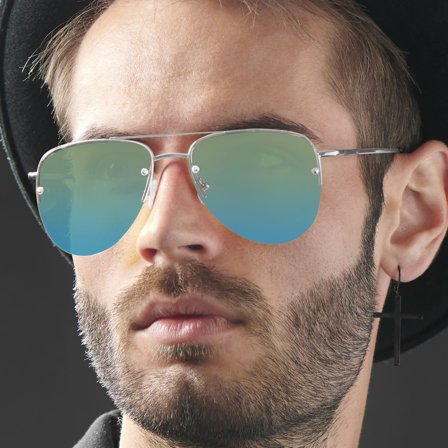 Gafas de sol aviator de espejo en plateado y turquesa para hombres - Gafas de sol estilo aviador