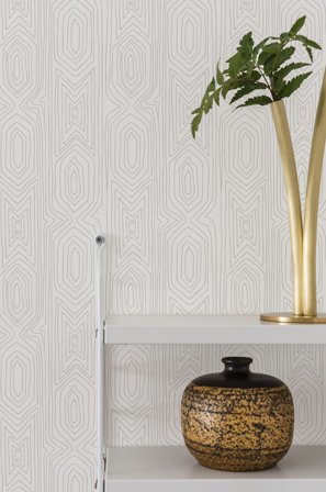 Duro Linjelek 385-01 Tapet Duro 1900 Silver, Färg & tapeter