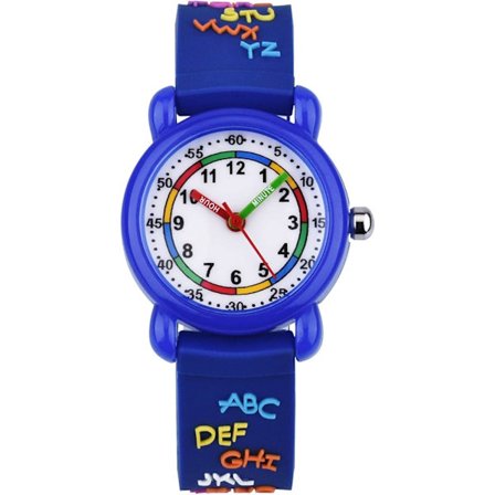 Drengeur Børns Pædagogiske Ur til Drenge Vandtæt Analogt Ur til Drenge Silikone Kvarts Mekanisme Let at Lære at Læse Klokken