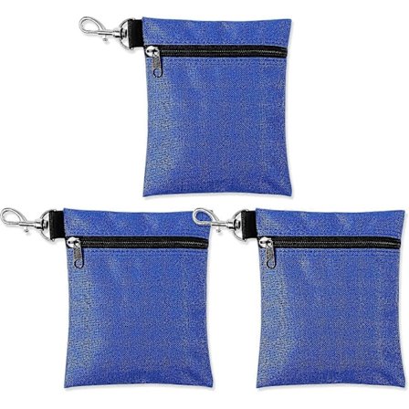 3 kpl Golf-tiipussia, 17x14 cm Golf-pussukka Vetoketjullinen Golf-tarvikepussi Metallisella Hummerilukolla Golfpallopussi Arvoesineille ja Golf-