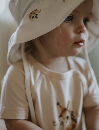 Geggamoja Geggamoja X Mrs Mighetto Bamboo Body S.s - Beige - 74-80