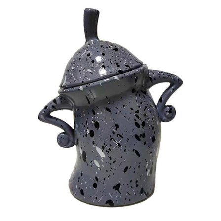 Burk med attityd, stor keramisk burk med lock, söt kreativ matförvaringsburk med lufttätt lock för kaffe, te, socker och kryddor - Perfekt Grå_tfrf