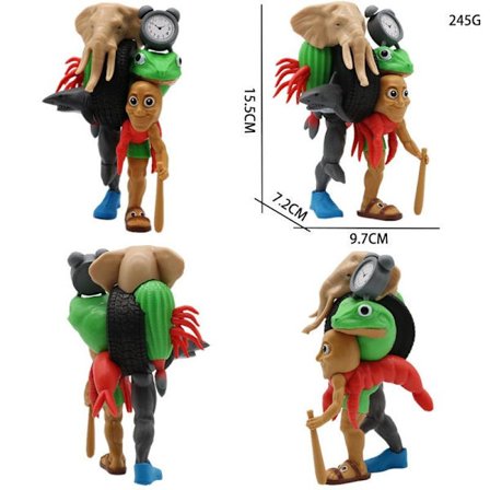 Ny italiensk Brainrot Monster Fusion Edition Tung Tung Tung Sahur Tralalero Tralala Anime Actionfigur Tecknad Ornament Present