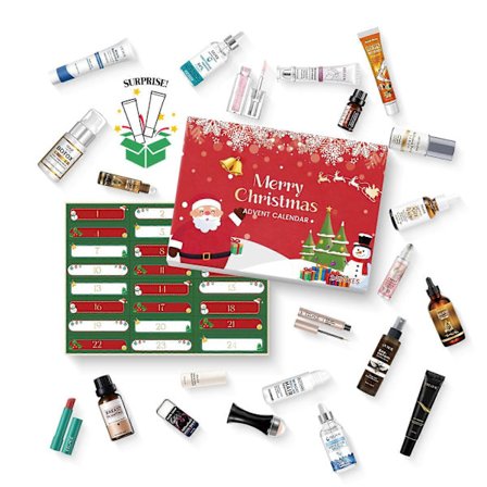 Adventskalender 2025, 24 dager med skjønnhets-adventskalender, Hudpleie-adventskalender 2025, Sminke-adventskalender for kvinner Tenåringsjenter Gave