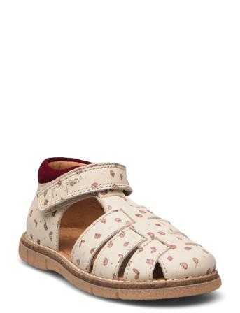 Classic Velcro Sandal Beige Pom Pom