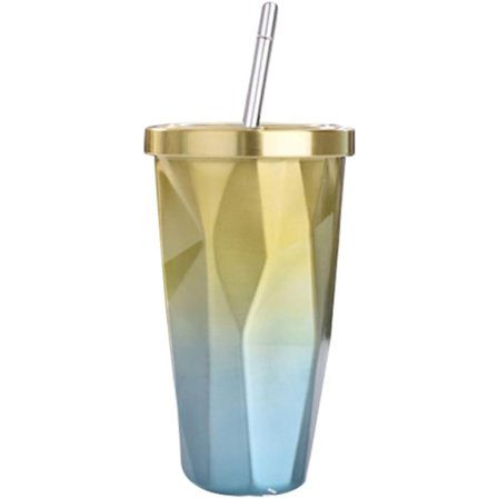 Klassisk Tumbler (Gul) - 500ML, Dobbelvegget Mugg i 304 Rustfritt Stål