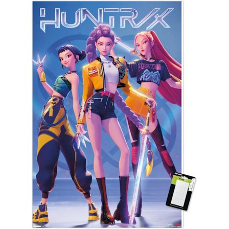 Netflix KPop Demon Hunters (2025) - Huntrix Hero Group Väggposter, 86 cm x 57 cm, Poster & Fästsats