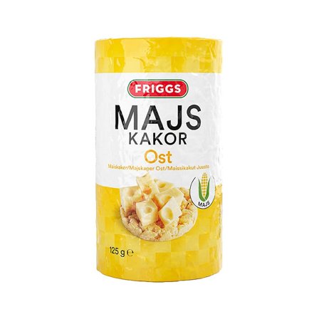 Friggs Majskakor Ost 125 g, Helse & Madvarer, Snacks, Chips & Kiks