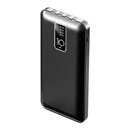 10000mAh Ultratunn Powerbank med Digital Display Portabel Laddare för Telefon Surfplatta Svart