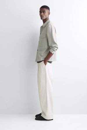 COS Men's Overshirt In Cotone Dal Taglio Rilassato in Grigio