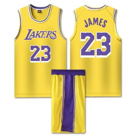 NBA Basketball Uniform LAL Gul kostym-nr. 23 James Children L/26 yards (140-150cm)