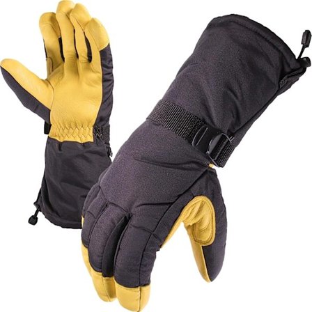 Vandtætte og vindtætte ægte hjorteskindshandsker med 150g 3M Thinsulate isolering (L)