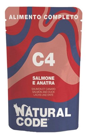 Natural Code C04 Salmone E Anatra Gatti Adulti Busta 70g