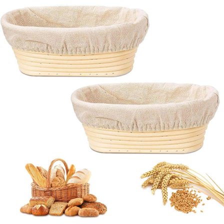 2 stk. - Hævekurv til brød - Hævekurv - Oval hævekurv til brød