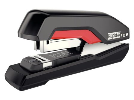 RAPID Halvstapelhäftare, S50 Supreme, 50 ark, svart/röd - Lyreco - Kontorsmaterial - Till skrivbordet - Häftapparater - Manuella
