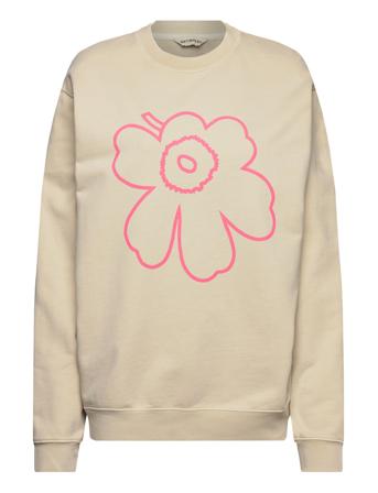 Loisto Piirto Unikko Placement Tops Sweatshirts & Hoodies Sweatshirts Beige Marimekko