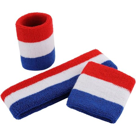 Svettebåndsett (3 stykker) Sports Svettebånd Stripete Håndleddsbånd