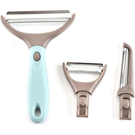 Trio-kuorimasetti, paras julienne-kuorija ruostumattomasta teräksestä kaalille, porkkanalle ja vihanneksille