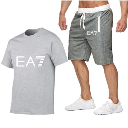 Sommerset til mænd - T-shirt og Shorts - Sport, Korthærmet + Shorts, Casual Top, Træningsdragt D