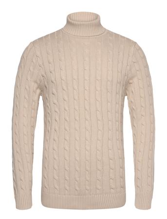 Slhryan Structure Roll Neck W Beige Selected Homme